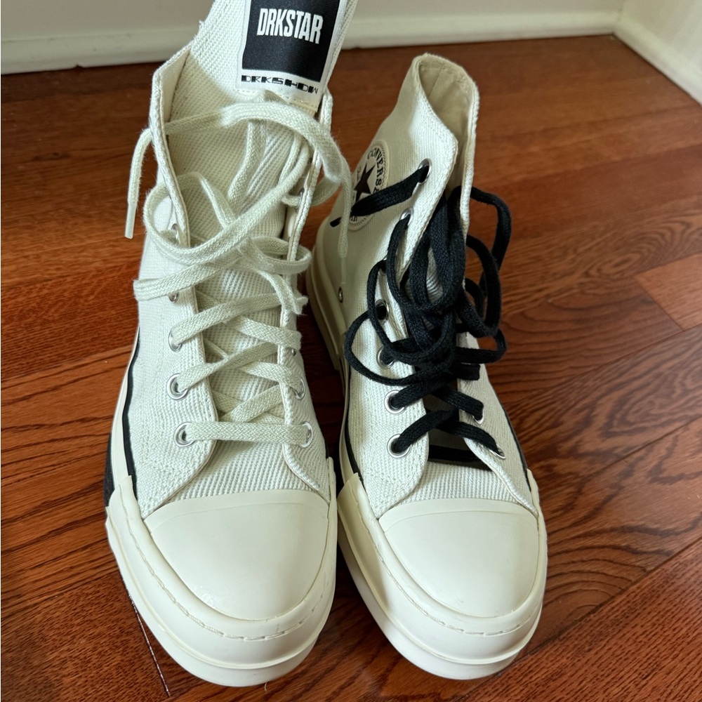 Converse Cream and Black High-Tops